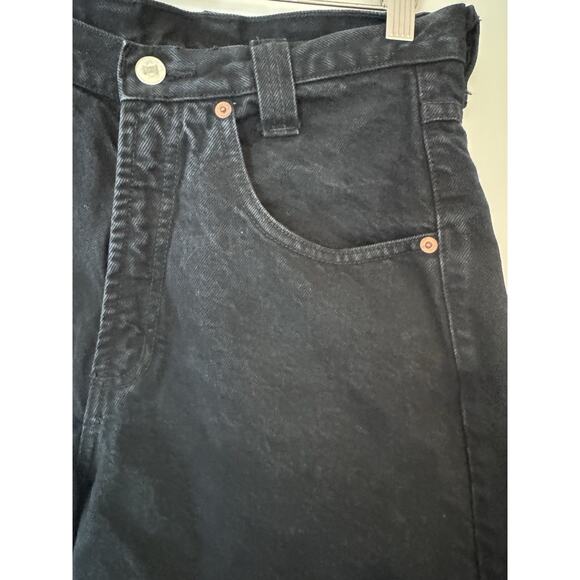 Vintage Bongo Jean Shorts Women's 11 Black Washed High Waist 90s 80s retro Biker - Picture 13 of 13